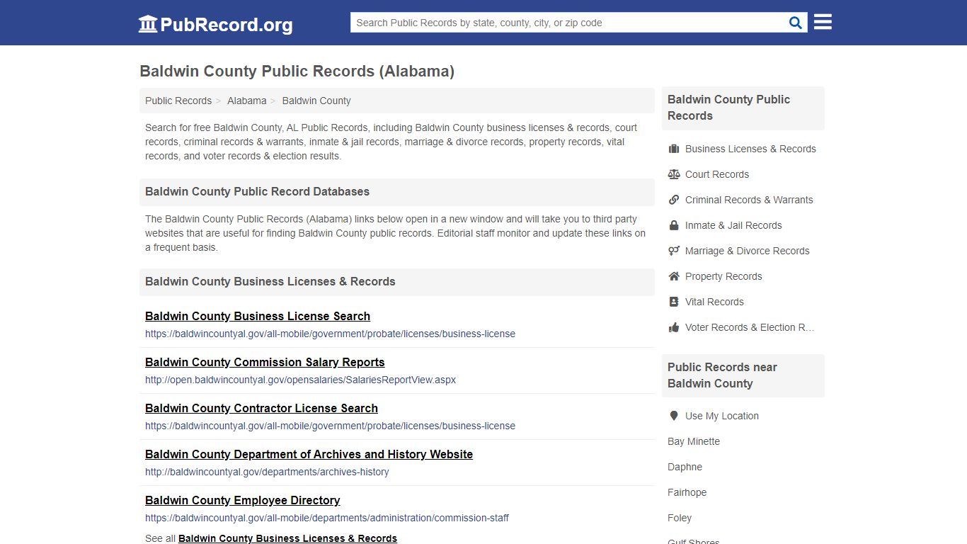 Free Baldwin County Public Records (Alabama Public Records) - PubRecord.org